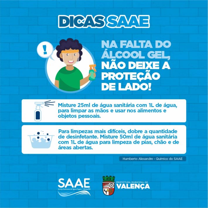 NA FALTA DO ÁLCOOL EM GEL, NÃO DEIXE A PROTEÇÃO DE LADO!